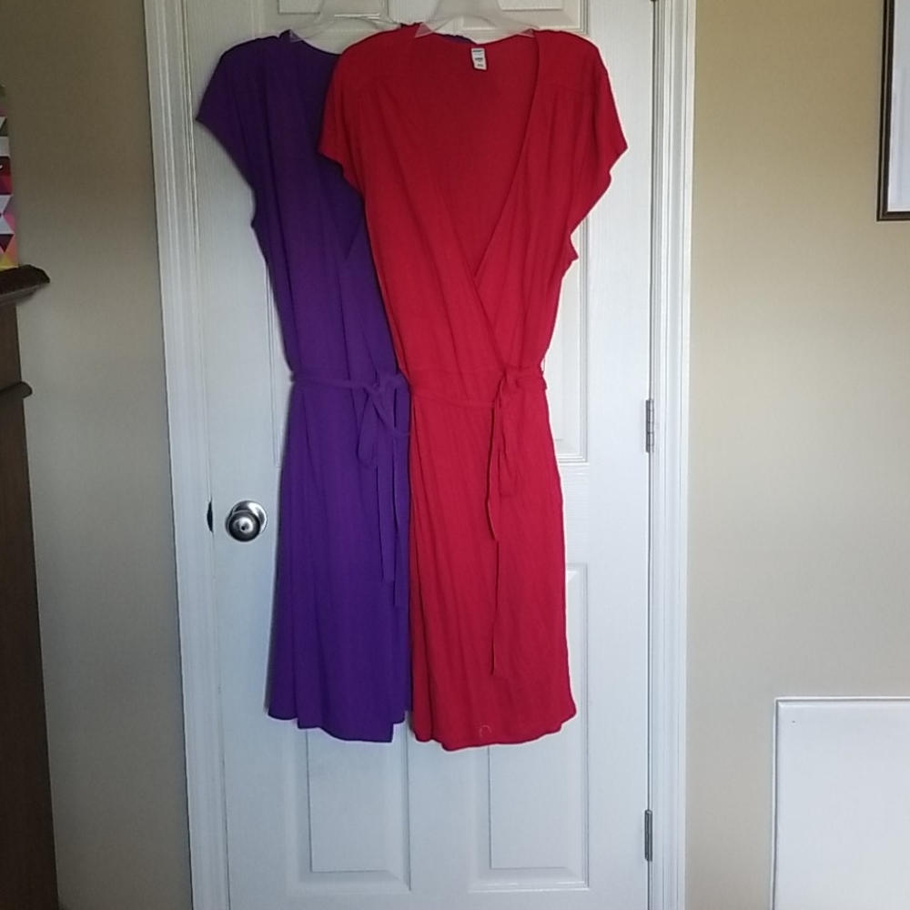 One Red and One Purple crossbody dress